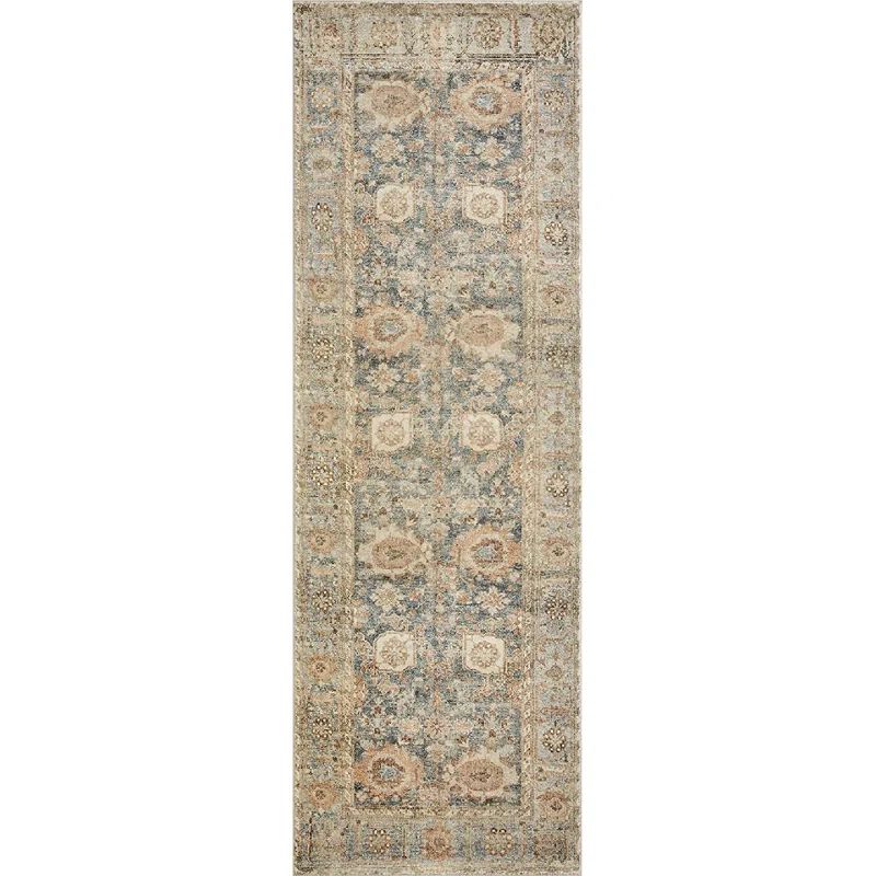 Ocean Spice Rectangular Easy-Care 2'x5' Synthetic Area Rug