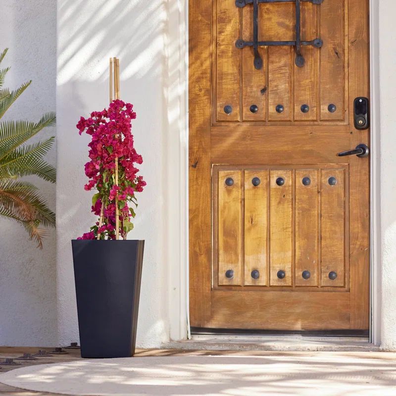 Finley 20" Black Recycled Plastic Square Planter