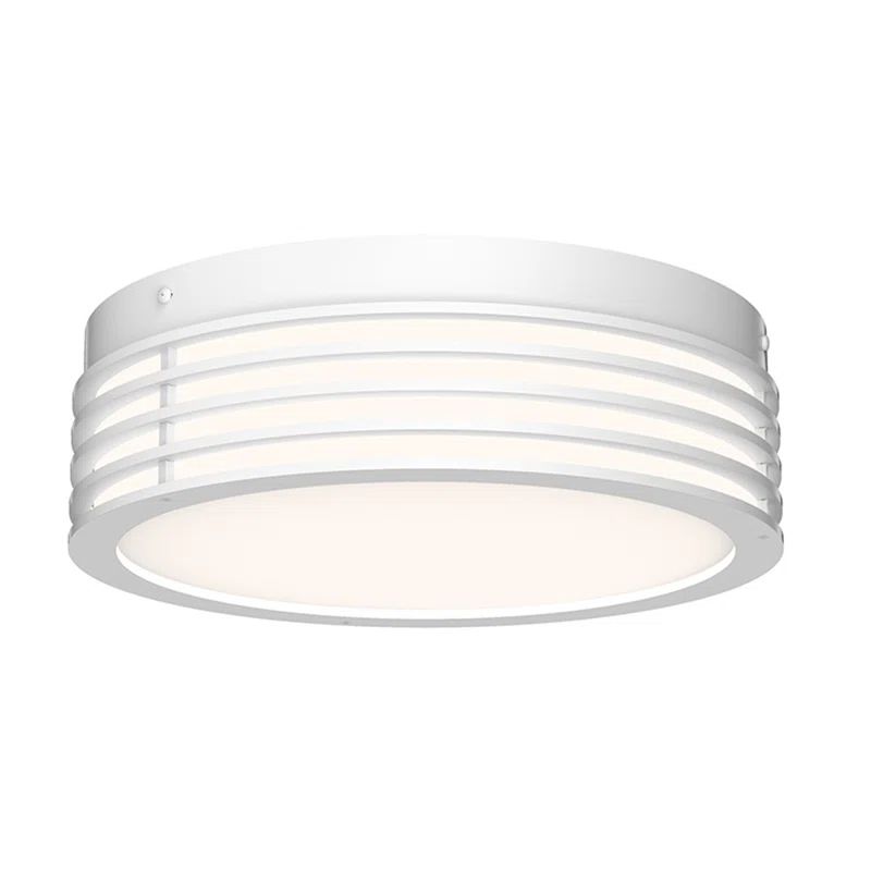 Textured White Glass LED Flush Mount Light