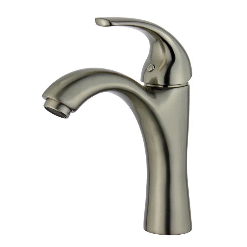 Brushed Nickel Single Handle Bathroom Faucet with Pop-Up Drain