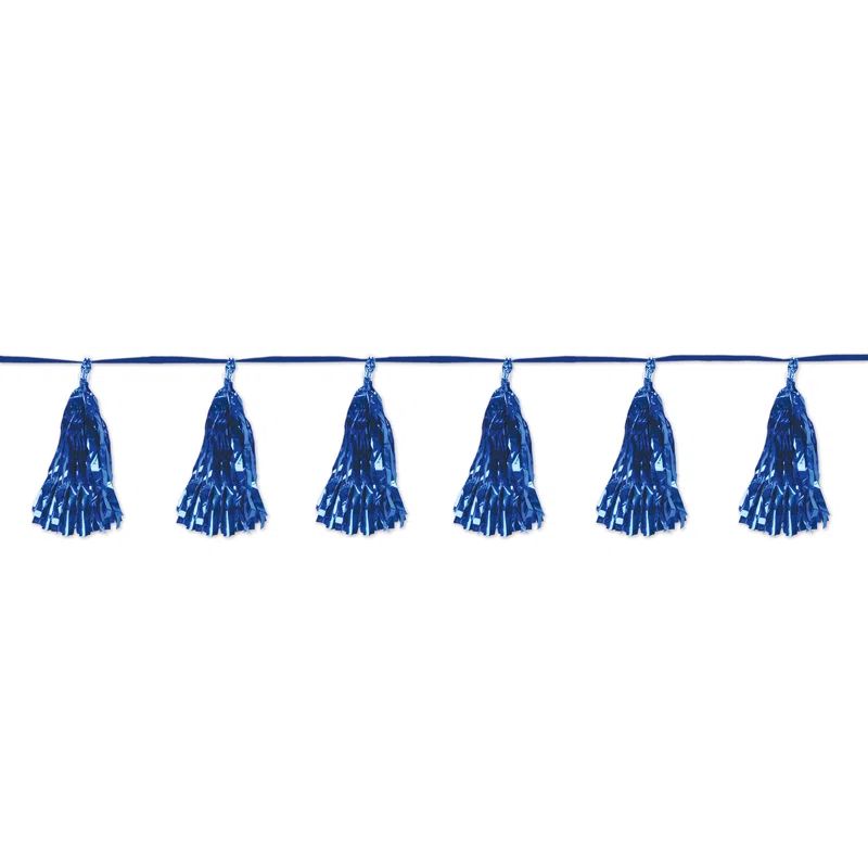 Blue Metallic Tassel Garland 9¾" x 8' Pack of 12