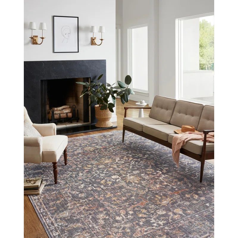 Graphite and Multi-Colored Synthetic 10' x 14' Area Rug