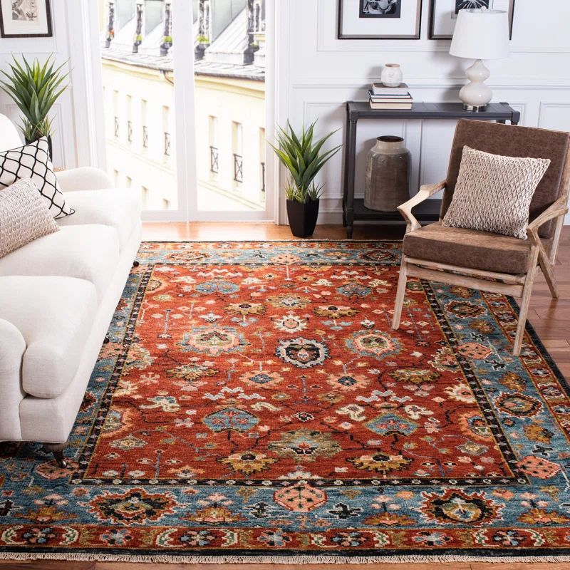 Farmerville Hand-Knotted Wool Oriental Rug, Red, 9' x 12'
