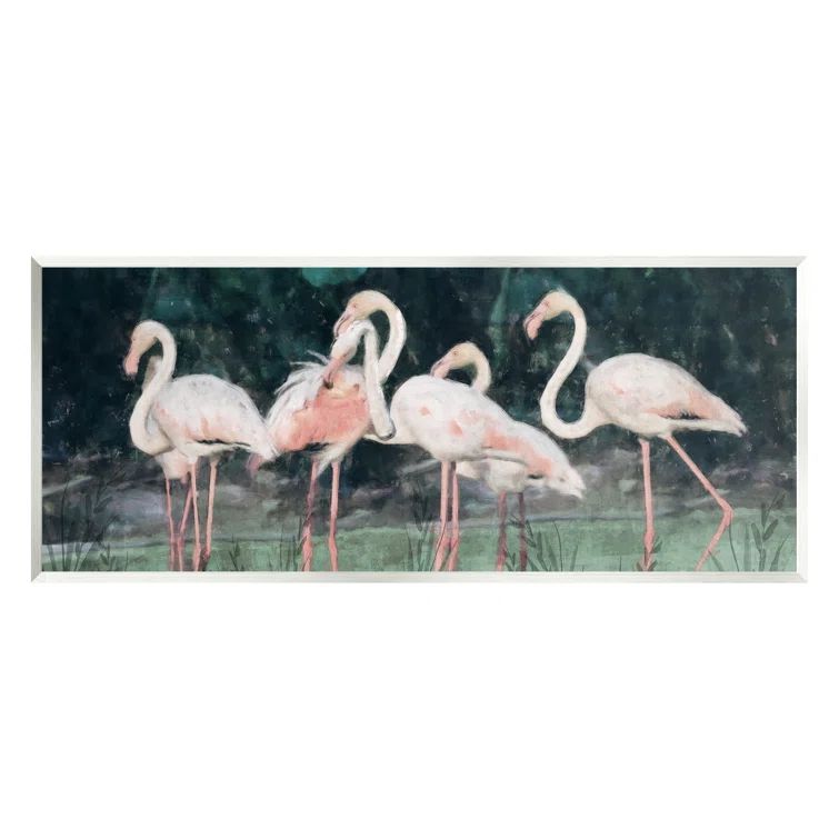 Tropical Flamingos in Waters MDF Wood Wall Plaque Art