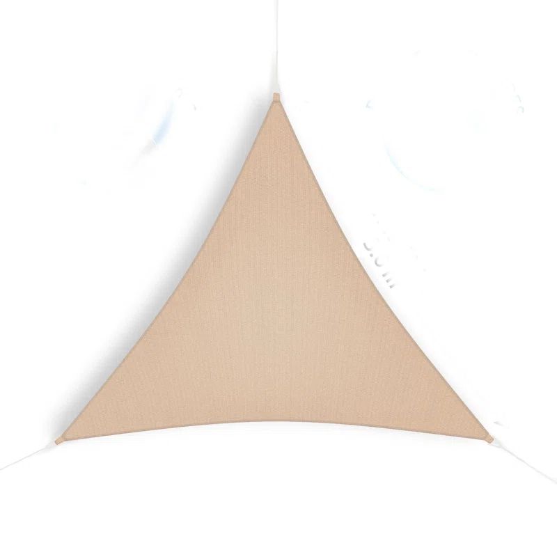 Pebble Beige Triangle Shade Sail with Fasteners, 11'10"