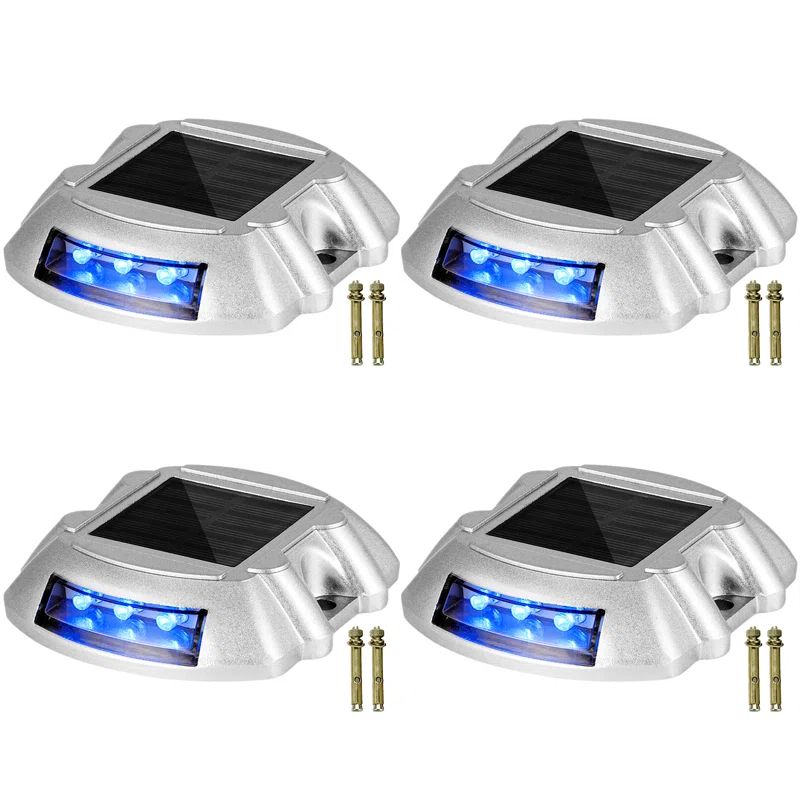 Solar Powered Blue LED Aluminum Pathway Light Pack