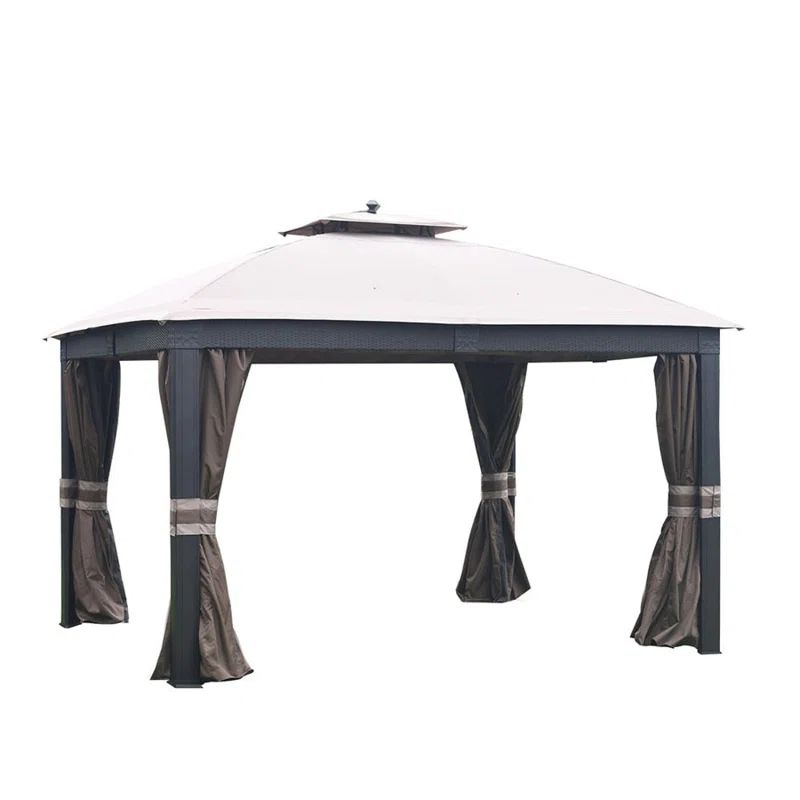 Beige Whisper 10' x 12' Two-Tiered Replacement Gazebo Canopy