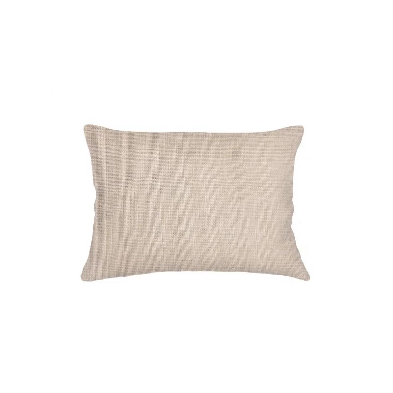 Warm Beige Linen Throw Pillow with Down Alternative Fill