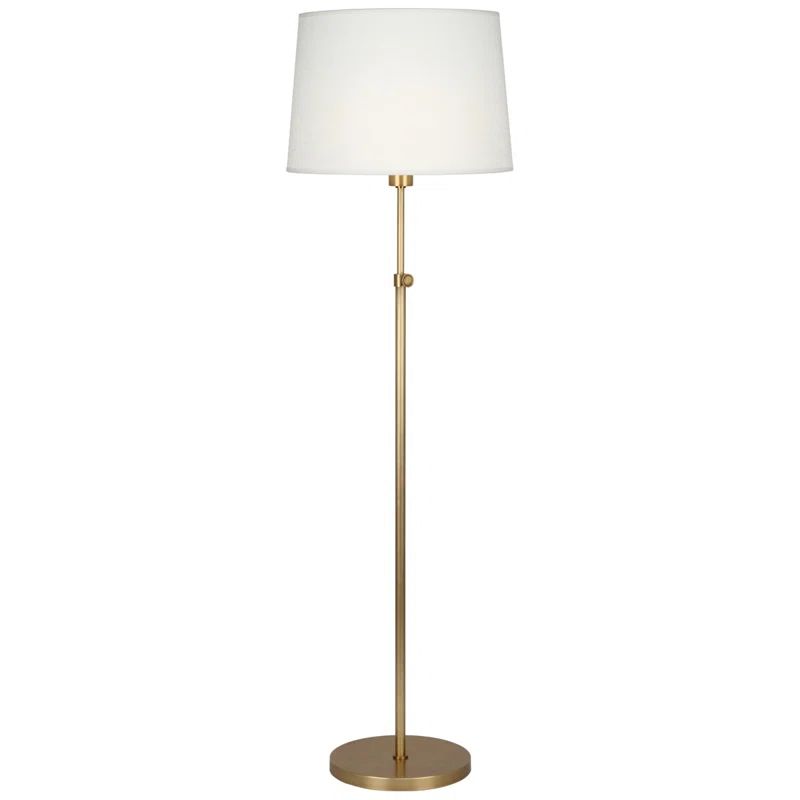 Koleman 49.25'' Aged Brass Adjustable Floor Lamp with Oyster Linen Shade