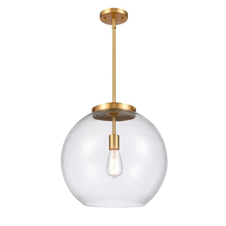 Athens Globe Pendant Light in Satin Gold with LED Option