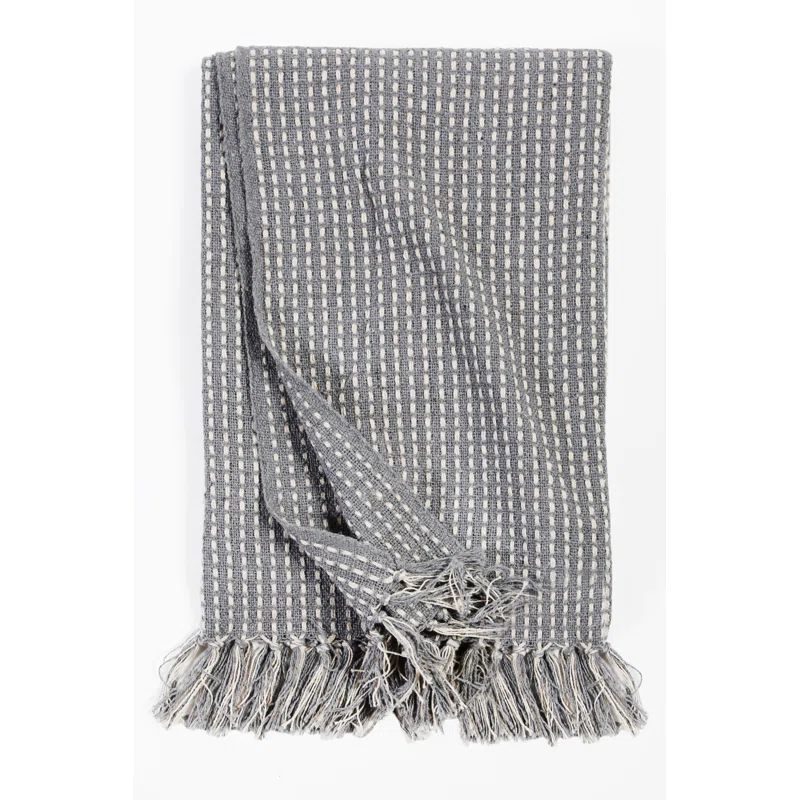 Jasper Oversized Striped Blue Gray Cotton Throw Blanket