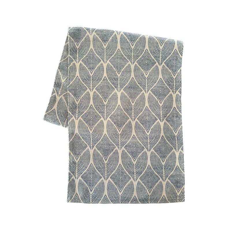 Indigo and White Patterned Plastic Table Runner