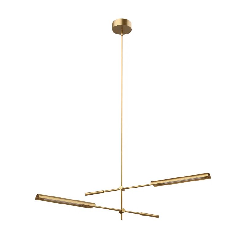 Astrid 41.5" Vintage Brass and Glass LED Pendant