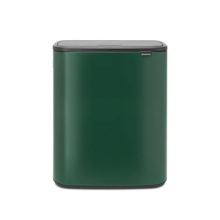 Pine Green Stainless Steel Touch Top Trash Can with Pedal