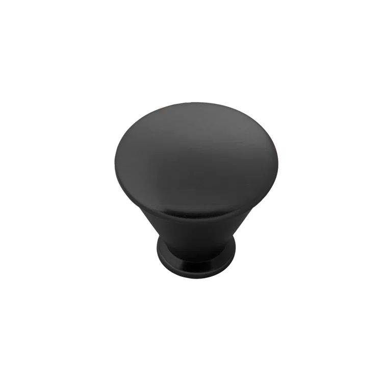 Matte Black Geometric Brass Cabinet Knob with Mounting Hardware