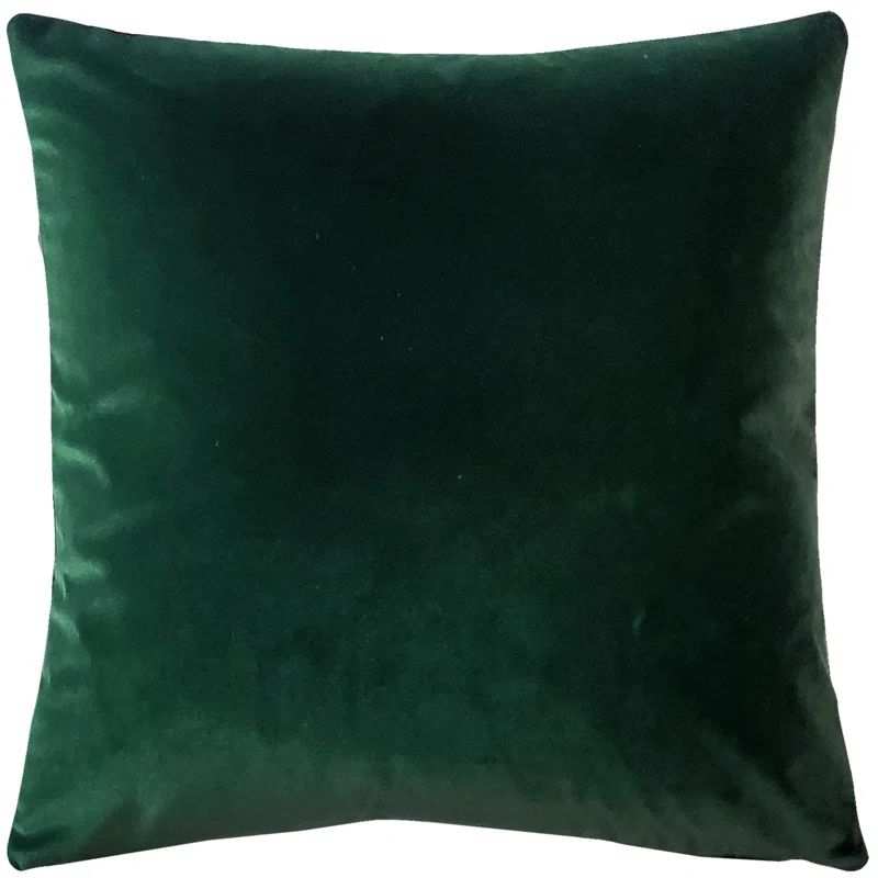 Castello 20" Forest Green Velvet Square Throw Pillow