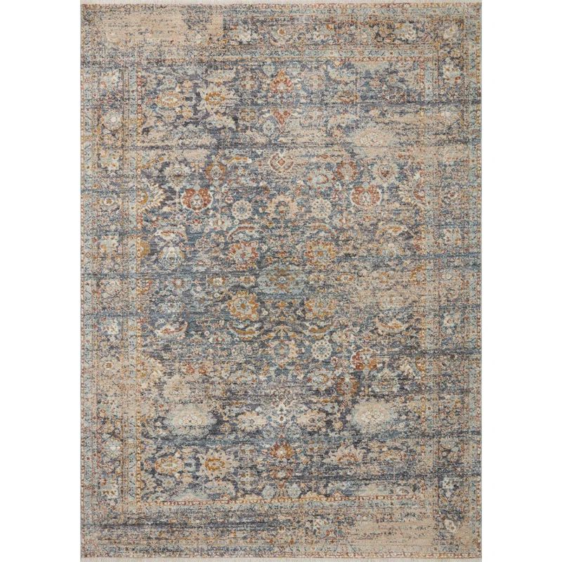 Navy and Multicolor Rectangular Synthetic Area Rug 7'-10" x 10'-2"