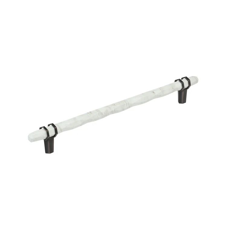Marble White and Oil-Rubbed Bronze Cabinet Pull Bar