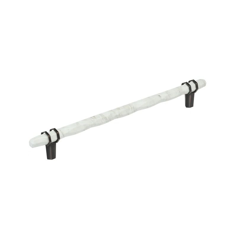 Marble White and Oil-Rubbed Bronze Cabinet Pull Bar