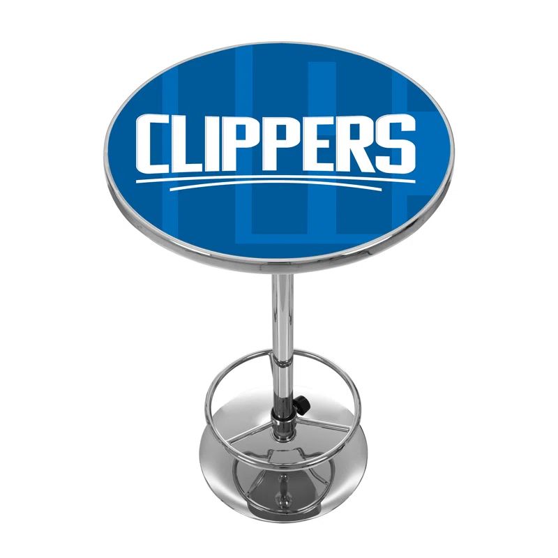 Los Angeles Clippers 42" Round Acrylic Top Chrome Pub Table