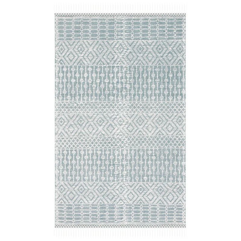 Handmade Green Flatweave Wool Area Rug 3' x 5'