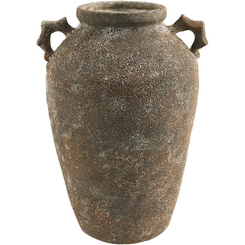 Rustic Brown Ceramic Gourd-Shaped Table Vase