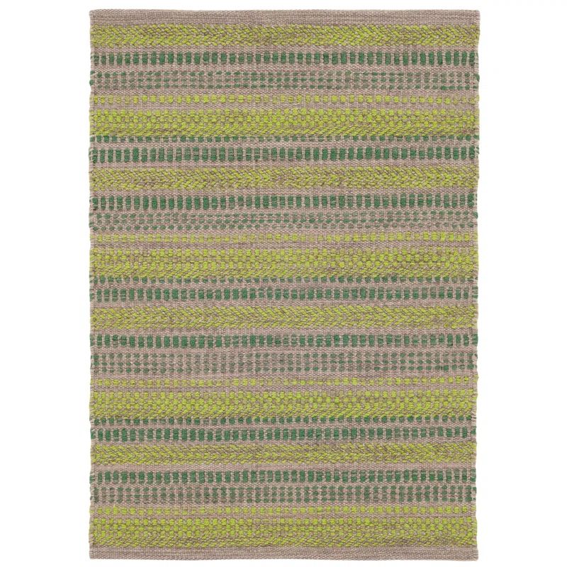 Sooner Than Later Green Handwoven Cotton Stripe Rug, 8' x 10'