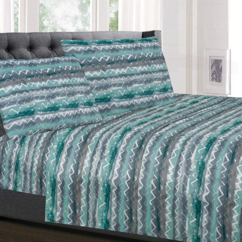 Summerset Full Chevron Pattern Microfiber Sheet Set