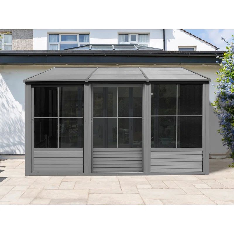 Slate Gray Aluminum Solarium with Galvanized Steel Roof