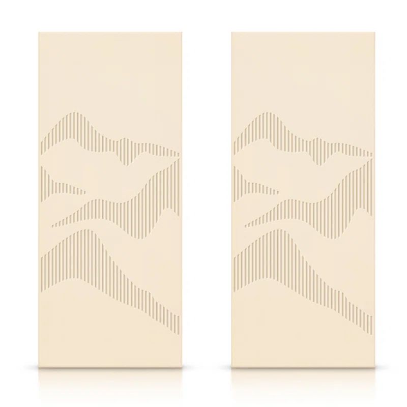 Beige Painted Hollow Core MDF Sliding Closet Doors, 84" x 80"