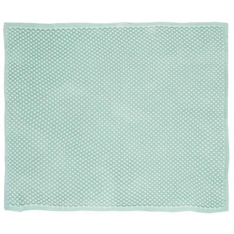 Sage Knitted Cotton Throw Blanket 24" x 17"