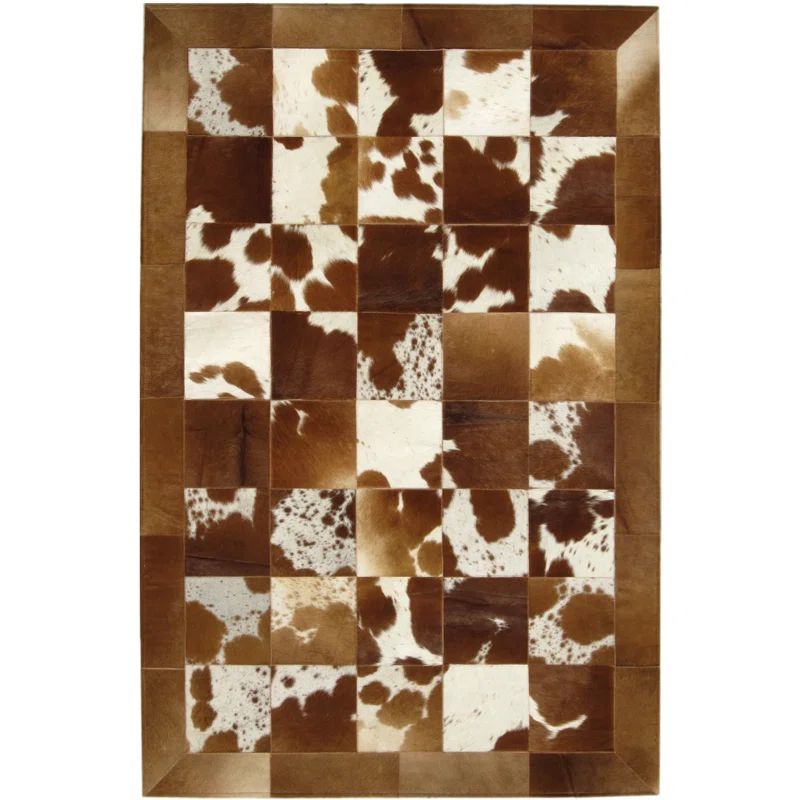 Handmade Multicolor Cowhide Patchwork Area Rug 4' x 6'