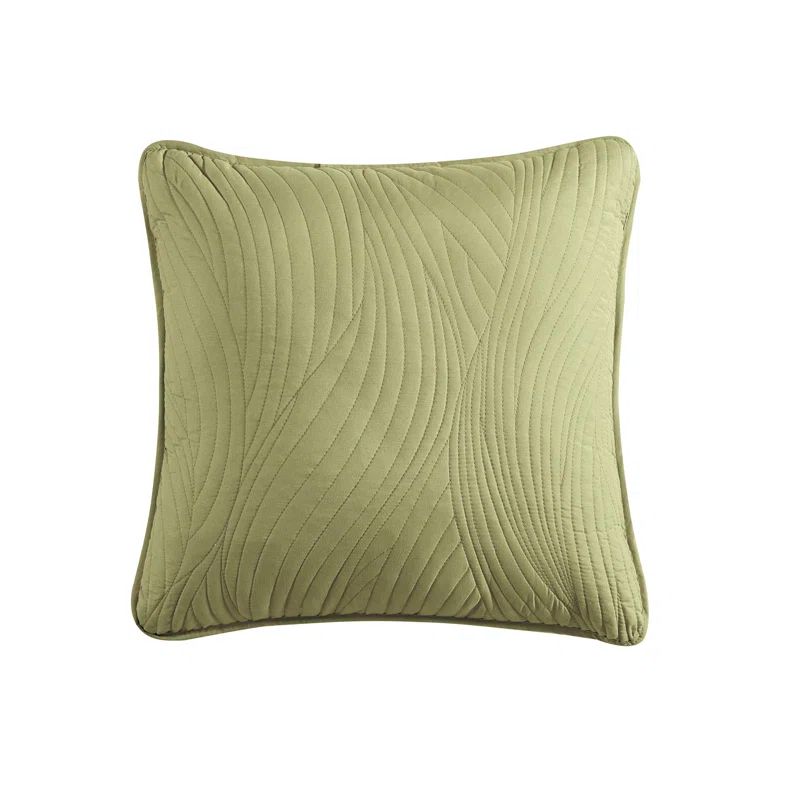 Sage Green Microfiber Geometric Square Toss Pillow