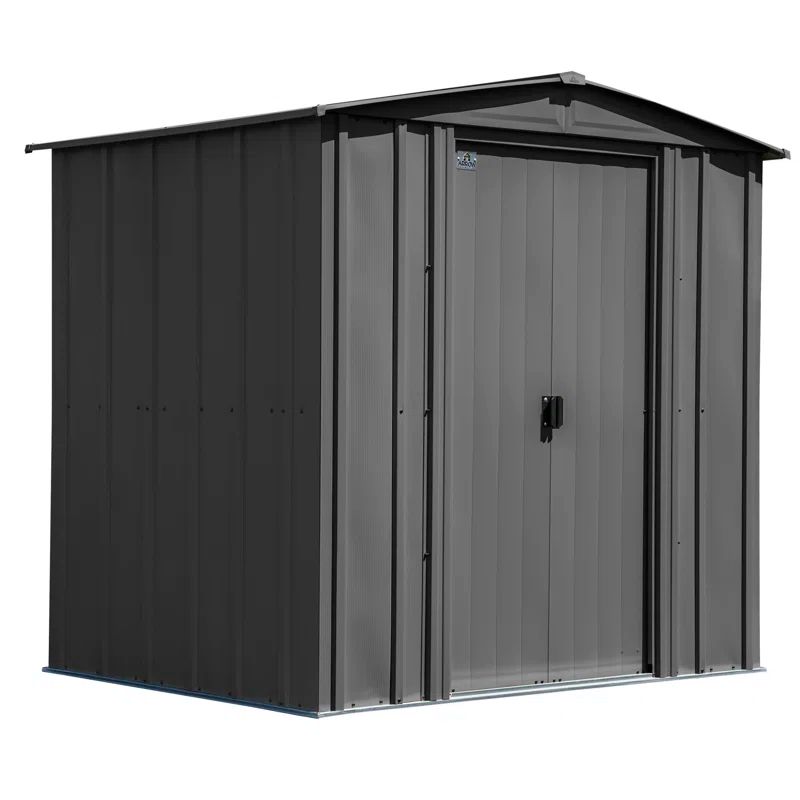 6 ft. x 5 ft. Charcoal Galvanized Steel Storage Shed