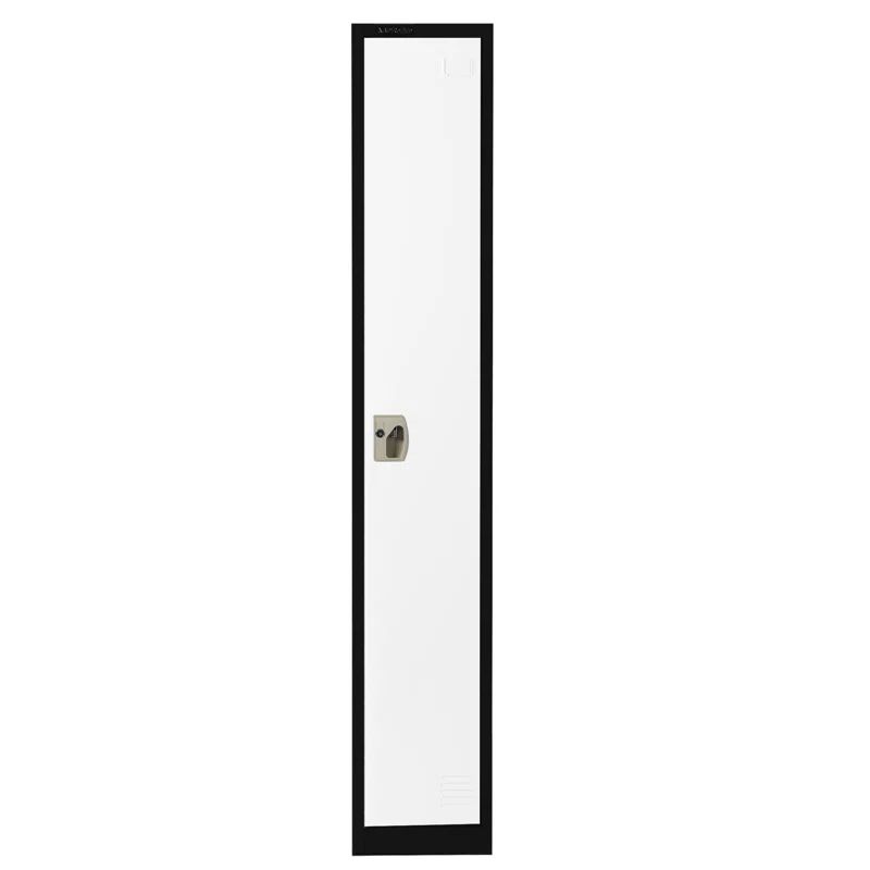 Black and White Steel Office Storage Locker with Adjustable Shelving