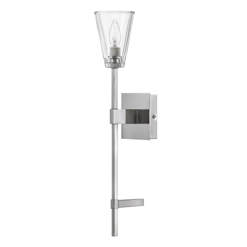 Auden Polished Nickel 1-Light Vanity with Clear Glass Shade