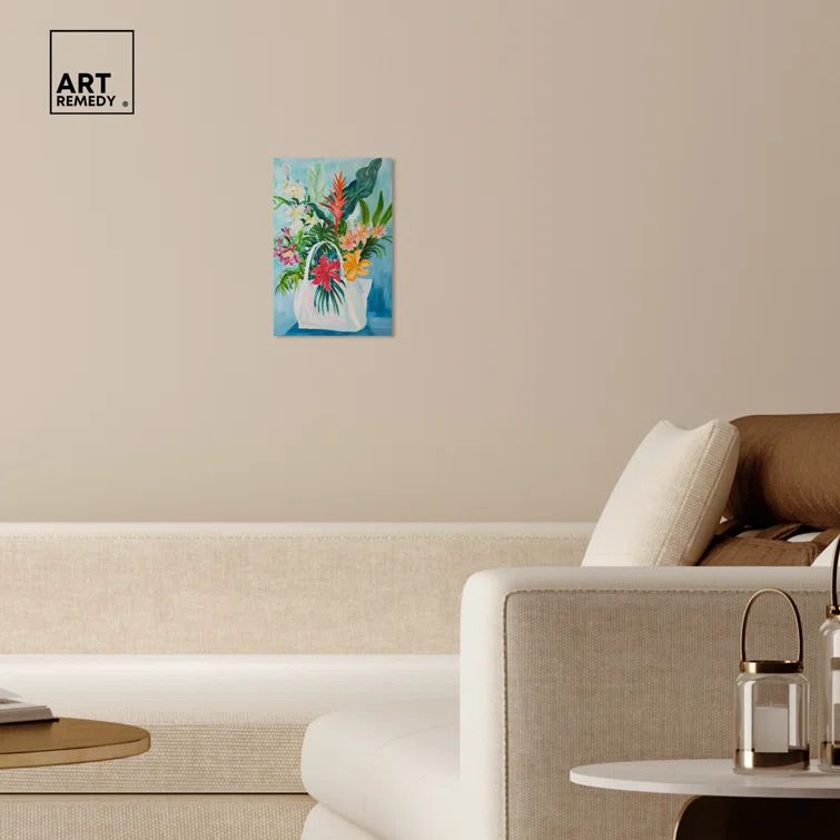 Tropical Flower Bag Gallery Wrapped Canvas Art, 10" x 15"