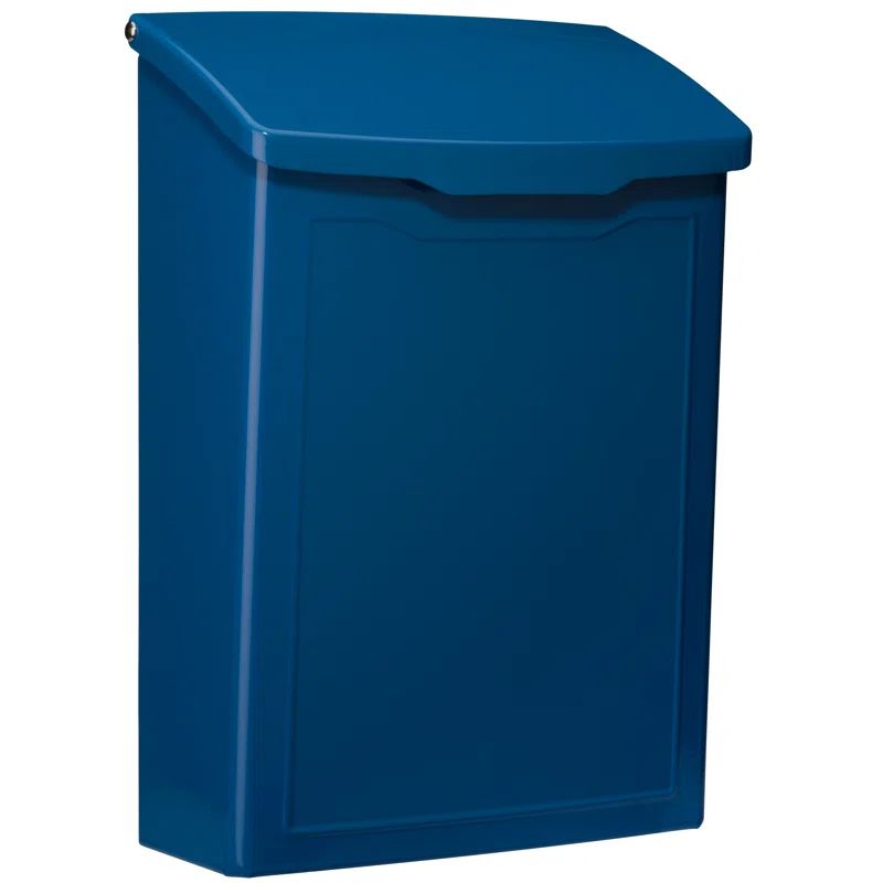 Marina Blue Steel Wall Mounted Mailbox