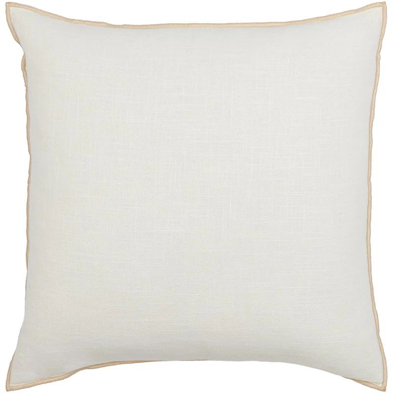 Cream Cotton Reversible Throw Pillow with Polyester Fill