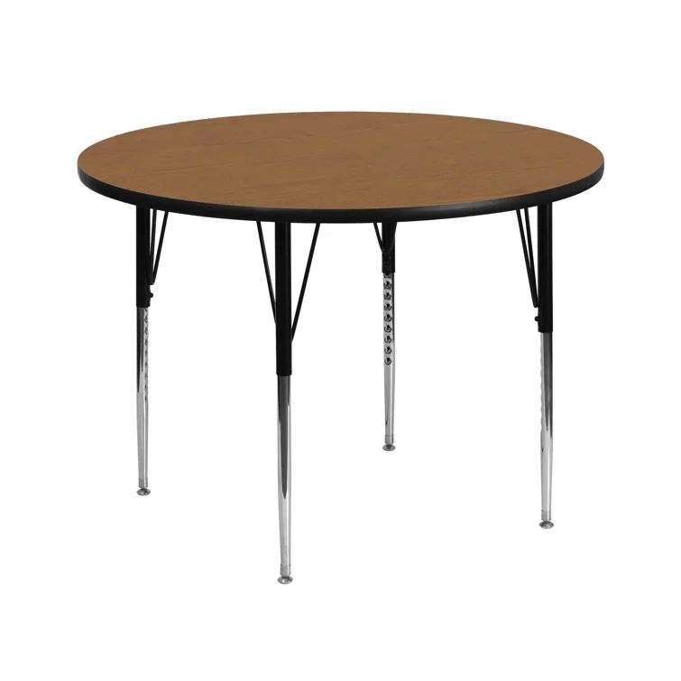 Oak Laminate Round Activity Table with Adjustable Height