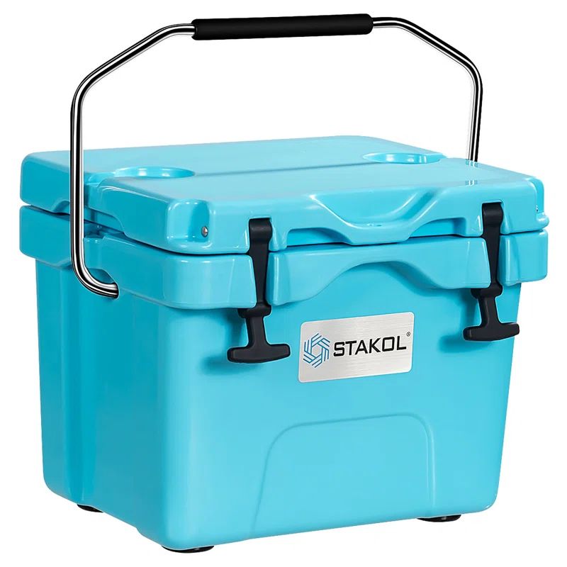 16 Quart Blue Bear Resistant Portable Cooler with Stainless Steel Handle