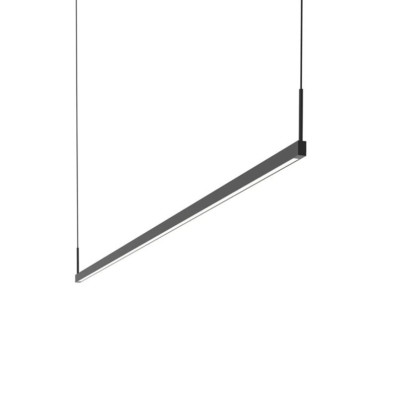 Sleek Satin Black Aluminum Thin-Line LED Indoor/Outdoor Pendant