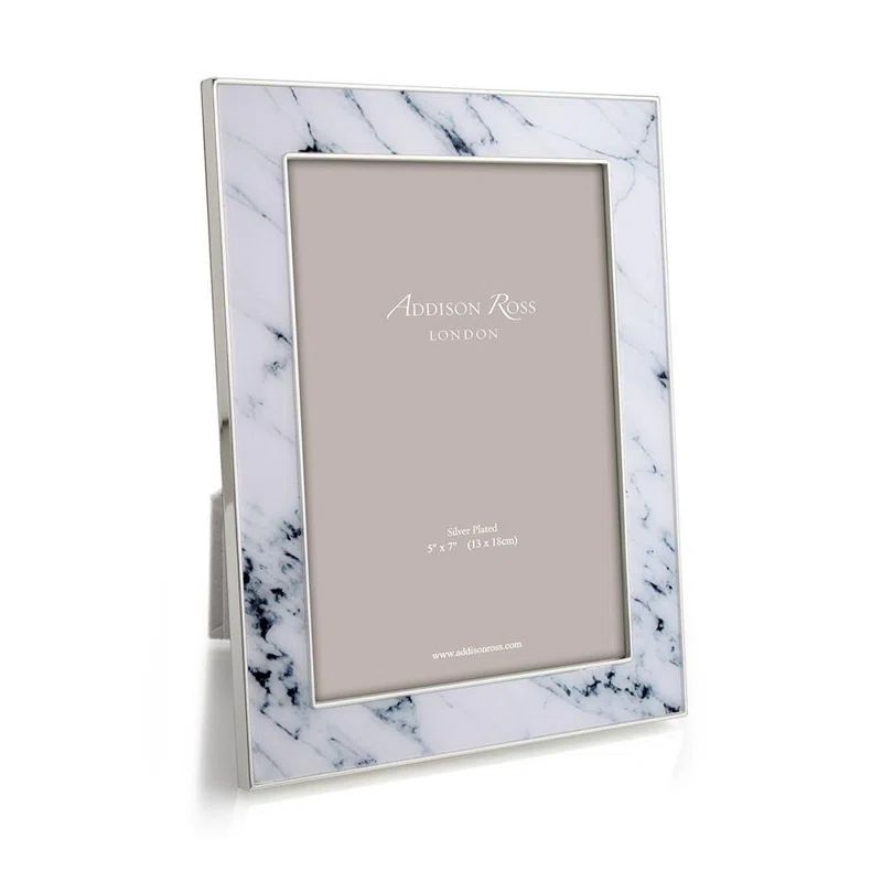 Classic White Marble 5x7 Tabletop Photo Frame