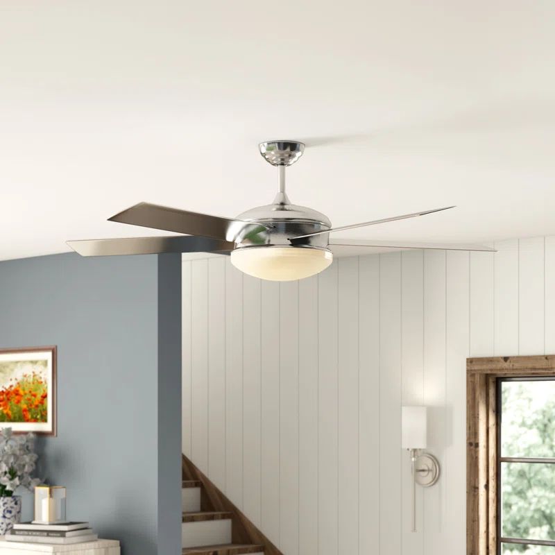 Fresno 60" Brushed Nickel Ceiling Fan with LED Light and Remote