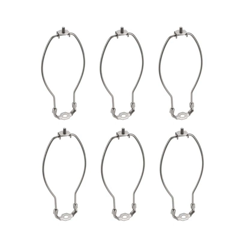 Satin Nickel 9" Detachable Lamp Harp Set of 6