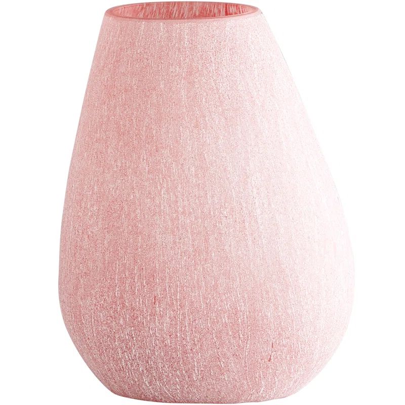 Charming Pink Ceramic Bouquet Vase 13.5" H Contemporary Decor