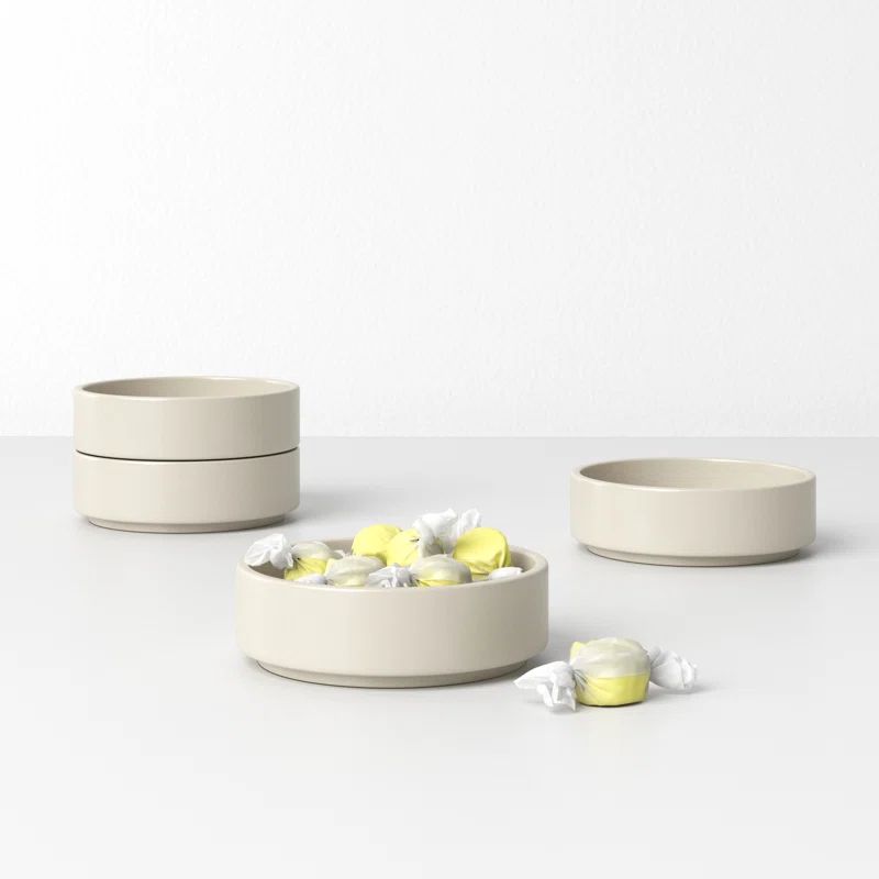Agave Green Ceramic XS Dessert Bowls, Set of 4