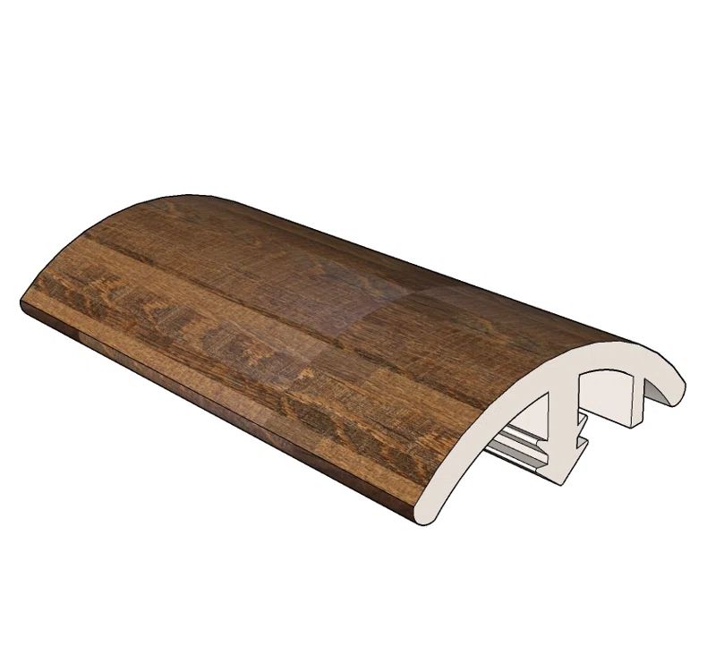 Ochoco Dark Brown Vinyl Overlap Reducer Molding, 72.05" Length