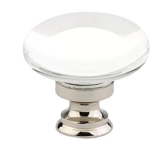 Providence 1-3/8" Glass Cabinet Knob with Flat Black Brass Base