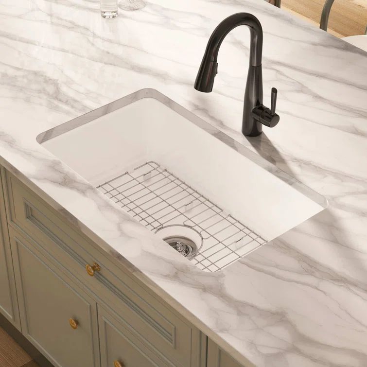 Oslo 30" White Fireclay Single Bowl Drop-In Kitchen Sink